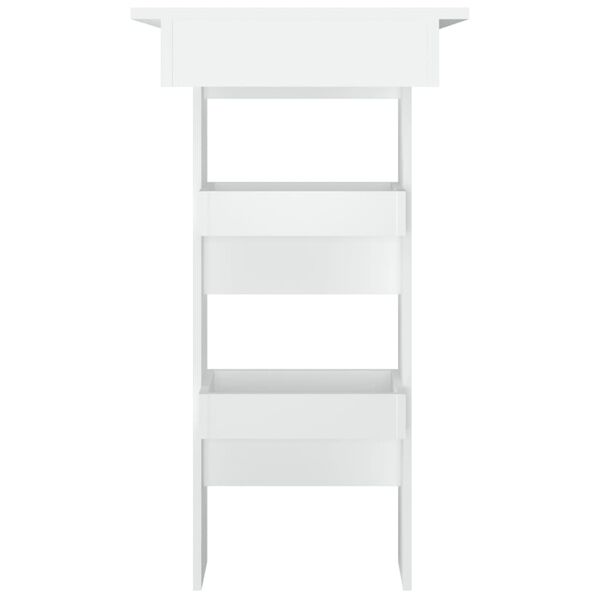 vidaXL Masă bar de perete, alb, 102x45x103,5 cm, lemn compozit