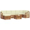 vidaXL Set canapea sectională cu pernă 8 pcs Natural și Crem