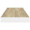 vidaXL Rafturi perete suspendate 4 buc. stejar/alb 120x23,5x3,8 cm MDF
