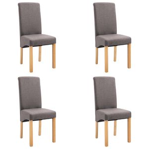 vidaXL Scaune de bucătărie, 4 buc., gri taupe, material textil