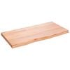 vidaXL Blat de baie, maro deschis, 80x40x(2-4) cm, lemn masiv tratat