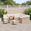 vidaXL Set de canapele pentru grădină cu pernă 12 pcs Bej Rattan poli