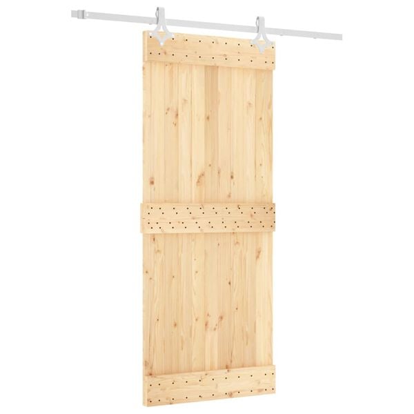 vidaXL Ușă glisantă cu set de feronerie 85x210 cm, lemn masiv de pin