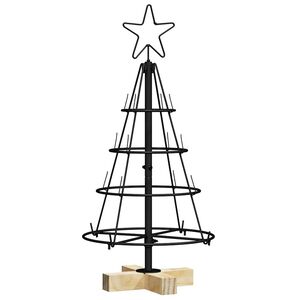 vidaXL Brad de Crăciun din metal cu suport KUOPIO 60 cm Oțel Negru