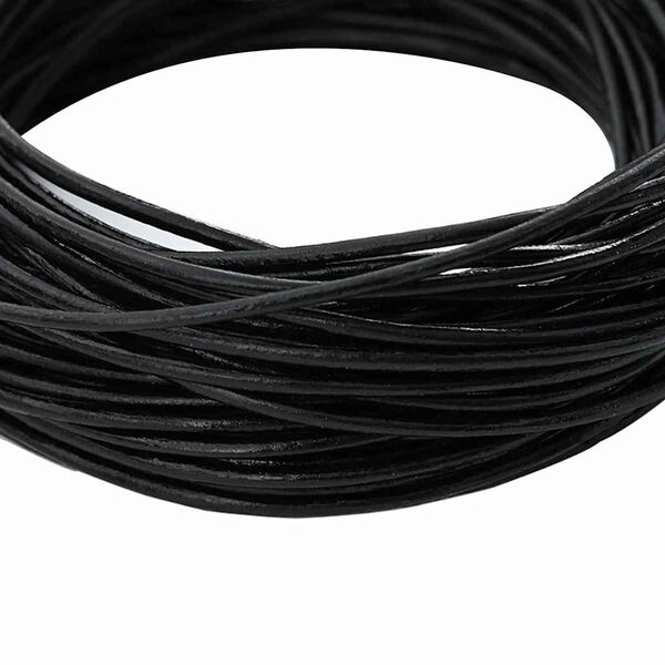 vidaXL Cord din Piele Negru &Oslash;1 mm x 10 m Piele