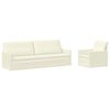 vidaXL Set de canapea 2 pcs Crem Țesătură din corduroy