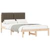 vidaXL Cadru de pat cu tăblie tapițată Natural și taupe 120 x 200 cm