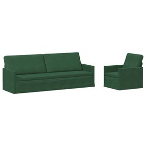vidaXL Set de canapea 2 pcs Verde Junglă Țesătură din corduroy