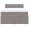 vidaXL Pat box spring cu saltea, gri taupe, 140x200 cm, textil