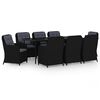 vidaXL Set de mobilier pentru grădină, 9 piese, negru