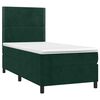 vidaXL Pat box spring cu saltea, verde &icirc;nchis, 100x200 cm, catifea