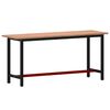 vidaXL Banc de lucru 180x55x81,5 cm, lemn masiv de fag și metal