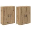 vidaXL Dulap montat pe perete 2 pcs Stejar Artizanal 69,5 x 34 x 90 cm