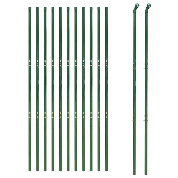vidaXL Gard plasă de s&acirc;rmă, verde, 1,6x25 m, oțel galvanizat