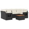 vidaXL Set canapele de grădină cu perne, 7 piese, negru, poliratan