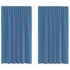 vidaXL Perdele Voile cu buzunare pentru bare 2 buc Albastru regal