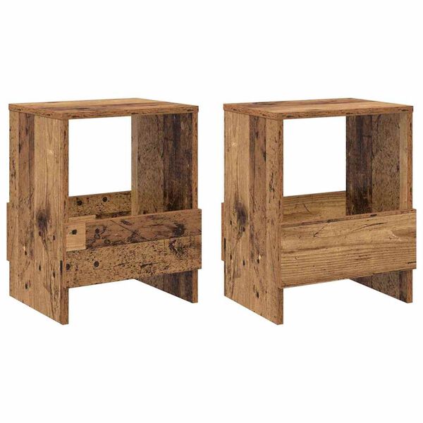 vidaXL Raft pentru reviste 2 pcs Lemn vechi 35 x 30 x 45 cm