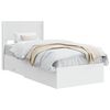 vidaXL Cadru de pat cu depozitare și tăblie Alb 90 x 190 cm