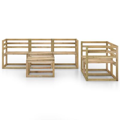 vidaXL Set mobilier de grădină, 6 piese, lemn de pin tratat verde