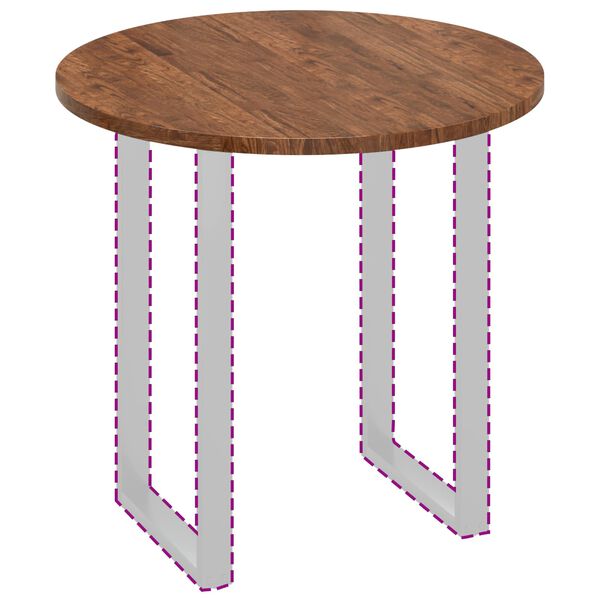 vidaXL Placă de masă Maro deschis &Oslash; 80 x 2,5 cm Lemn de stejar masiv