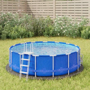 vidaXL Acoperire geotextil piscină, gri deschis, &Oslash;244 cm, poliester
