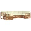 vidaXL Set de canapele de exterior 6 buc. Natural și Crem
