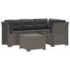 vidaXL Sofa de Grădină 4-Locuri cu Perne Aspect Ratan PP Gri deschis