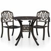 vidaXL Set mobilier bistro, 3 piese, bronz, aluminiu turnat