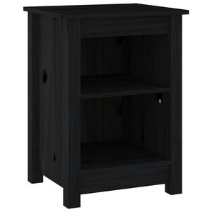 vidaXL Noptieră, negru, 40x35x55 cm, lemn masiv de pin