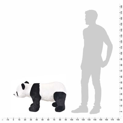 vidaXL Urs panda de jucărie din pluș în picioare, alb și negru, XXL