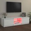 vidaXL Comodă TV cu lumini LED, alb, 140x40x36 cm