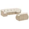 vidaXL Set canapele de grădină, 9 piese, cu perne, bej, poliratan