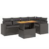 vidaXL Set mobilier de grădină cu perne, 6 piese, negru, poliratan