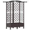 vidaXL Pat Ridicat cu Trellis și Acoperiș Maro 124 x 40 x 129 cm PP