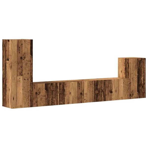 vidaXL Set dulap TV 4 piese montat pe perete lemn vechi lemn prelucrat