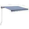vidaXL Copertină retractabilă manual cu LED, albastru&alb, 350x250 cm