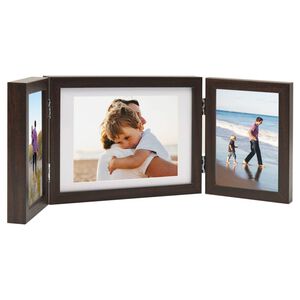 vidaXL Ramă foto triplă, colaj, maro &icirc;nchis, 22x15 cm+2x(10x15 cm)