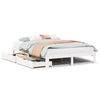 vidaXL Cadru de pat cu sertare, , alb, 120x200 cm, lemn masiv de pin