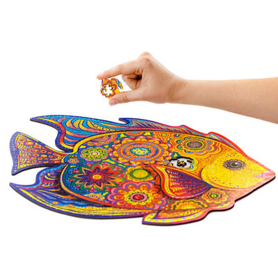 UNIDRAGON Puzzle din lemn 331 piese Shining Fish, King size, 40x31 cm