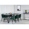 Venture Home Scaune de sufragerie Velvet, 2 buc., negru&verde, catifea