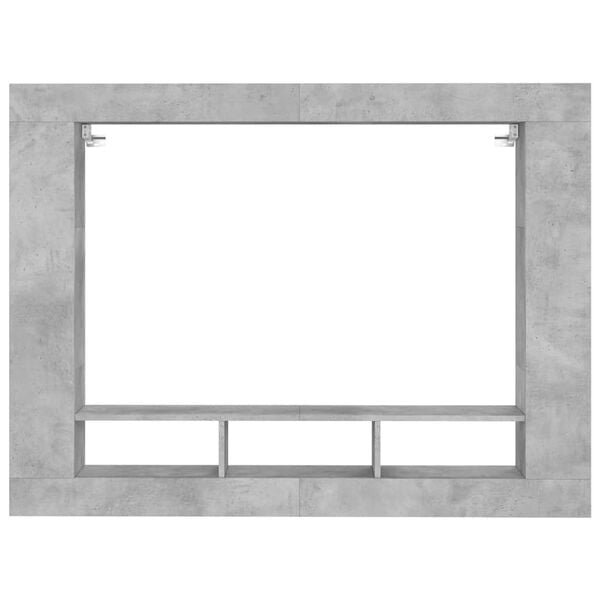 vidaXL Comodă TV, gri beton, 152x22x113 cm, lemn prelucrat