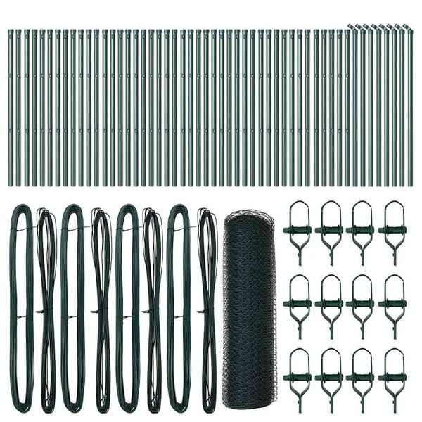 vidaXL St&acirc;lp de gard. Verde 100 x 0,4 m (plasă de 25 mm) Oțel și PVC