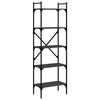 vidaXL Bibliotecă cu 5 niveluri, negru, 56x31,5x174 cm, lemn prelucrat