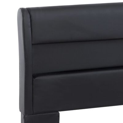 vidaXL Cadru de pat cu LED, negru, 160 x 200 cm, piele ecologică