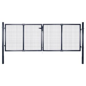 vidaXL Poartă de grădină din plasă, oțel galvanizat, gri, 300x75 cm