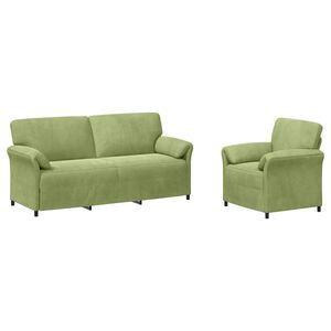 vidaXL Set de canapea 2 buc. Verde deschis Catifea