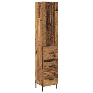 vidaXL Bufet cu sertar Lemn Vechi 34,5 x 34 x 180 cm Lemn compozit