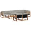 vidaXL Set de canapele de exterior 9 pcs Gri natural și deschis