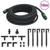 vidaXL Furtun poros de grădină, negru, 0,6", 10 m, cauciuc