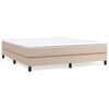 vidaXL Pat box spring cu saltea, cappuccino, 160x200cm piele ecologică